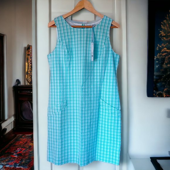 Southern Tide Dresses & Skirts - 🌺🎉HOST PICK! 🌺Southern Tide Bermuda Teal Paislee Gingham Seersucker Dress